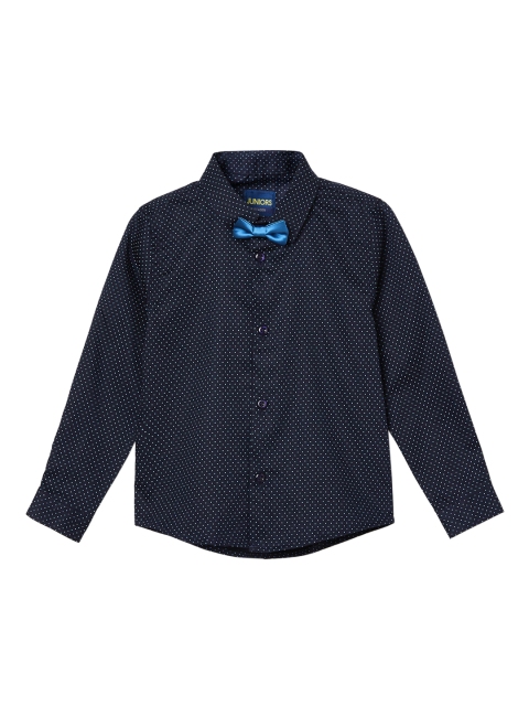 

Juniors by Lifestyle Boys Navy Blue & White Slim Fit Printed Casual Shirt