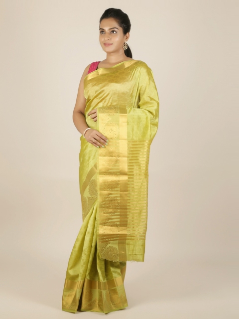 

Pothys Green Woven Design Jute Silk Saree