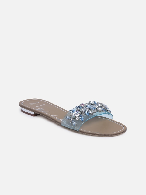 

ALDO Women Blue Embellished Open Toe Flats