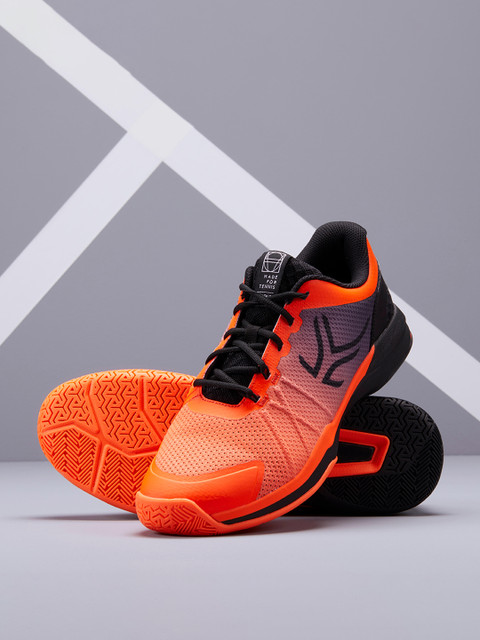 

Artengo By Decathlon Men Orange & Black TS590 Multi-Court Tennis Shoes