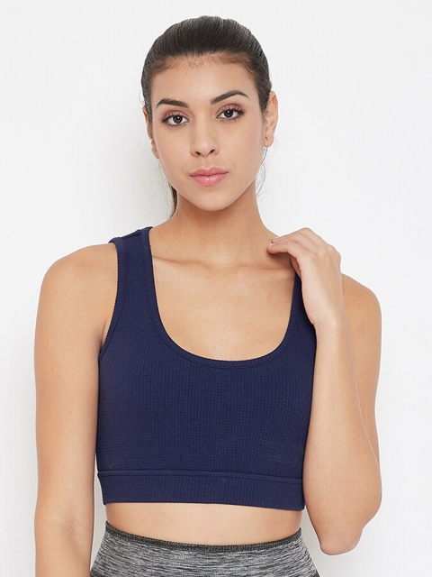 

Clovia Blue Solid Non-Wired Lightly Padded Workout Bra
