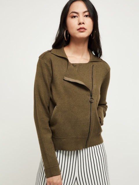 

max Women Green Solid Tailored Jacket