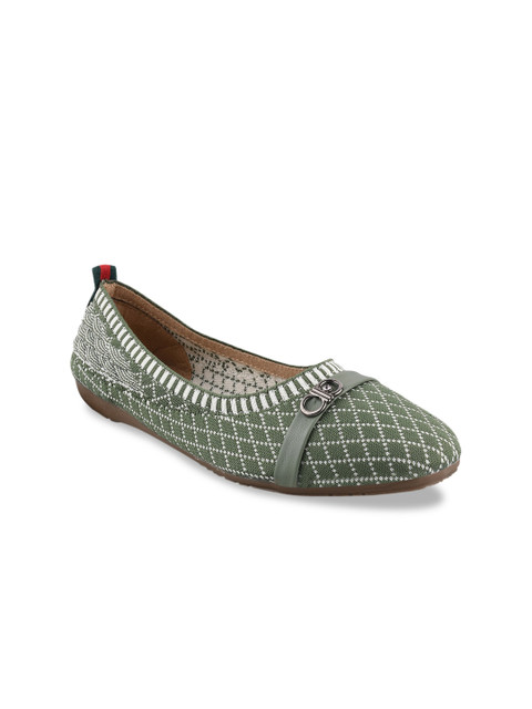 

Stelatoes Women Green Woven Design Ballerinas