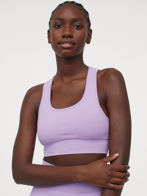 

H&M Women Purple Seamless Sports Bra