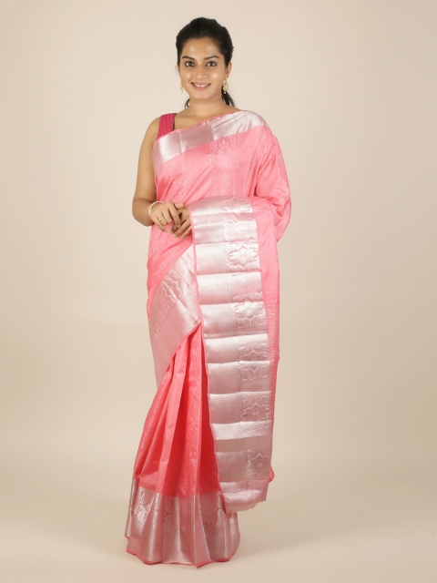 

Pothys Pink Woven Design Jute Silk Saree