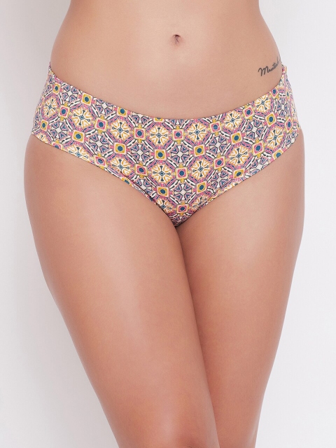 

Clovia Women Yellow & Pink Printed Hipster Briefs PN3227Q19