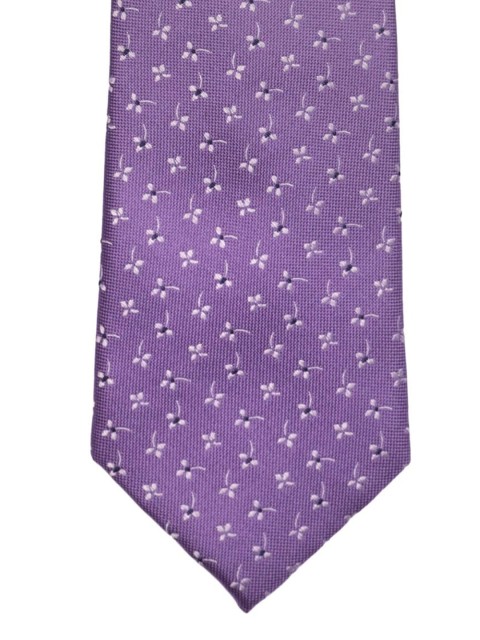 

The Tie Hub Lavender & White Woven Design Broad Tie