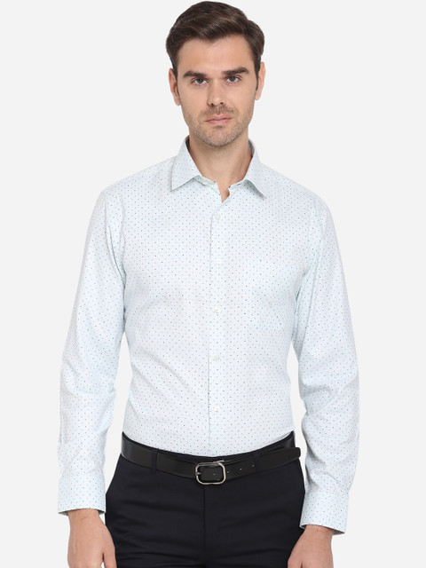 

Greenfibre Men White & Blue Slim Fit Printed Casual Shirt
