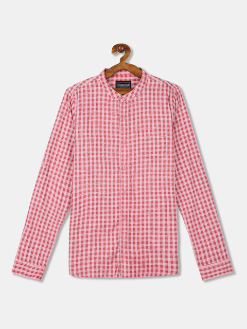 

Cherokee Boys Red Regular Fit Checked Casual Shirt