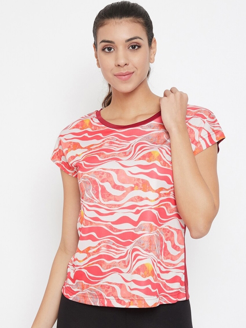 

Clovia Women Red Printed Round Neck T-shirt