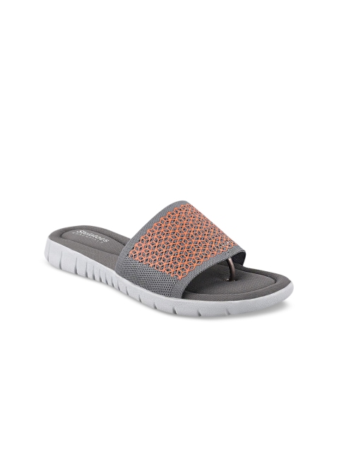 

Stelatoes Women Orange Textured Mesh T-Strap Flats