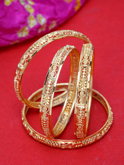 

Shining Diva Women Set of 4 Gold-Plated Stylish Party Wear Bangles