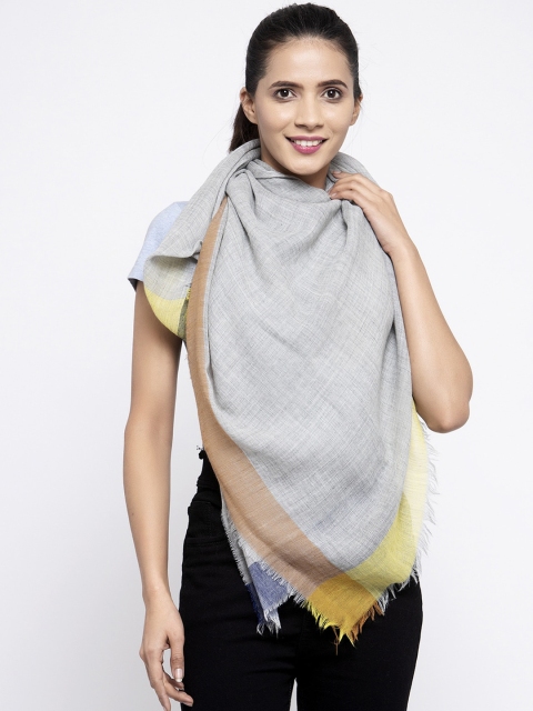 

Calvadoss Women Grey Solid Square Fit Sustainable Muffler