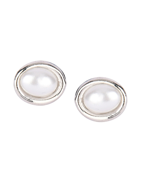 

DESI COLOUR White & Silver-Toned Circular Studs