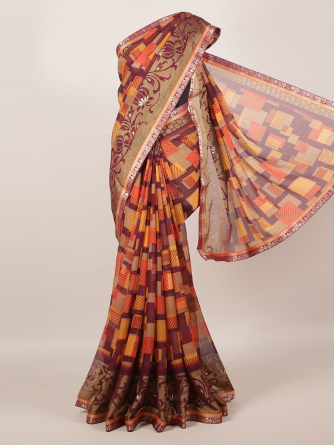 

Pothys Multicoloured Printed Poly Georgette Saree, Multi