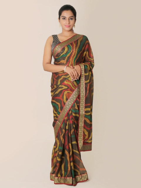 

Pothys Multicoloured Printed Poly Georgette Saree, Multi