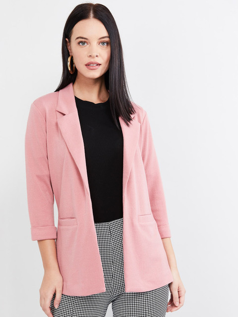

max Women Pink Open Front Jacket
