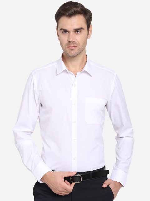 

JADE BLUE Men White Slim Fit Solid Cotton Formal Shirt