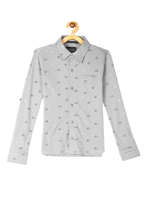 

Cherokee Boys Grey Regular Fit Printed Casual Shirt