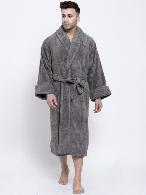 

Trident Unisex Grey Solid 400 GSM Bath Robe