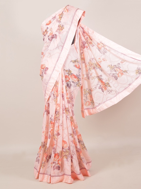 

Pothys Pink Printed Poly Georgette Saree