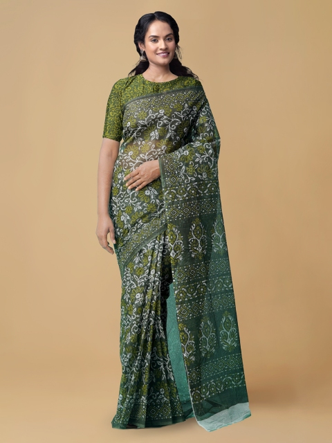 

Unnati Silks Green Printed Kota Saree