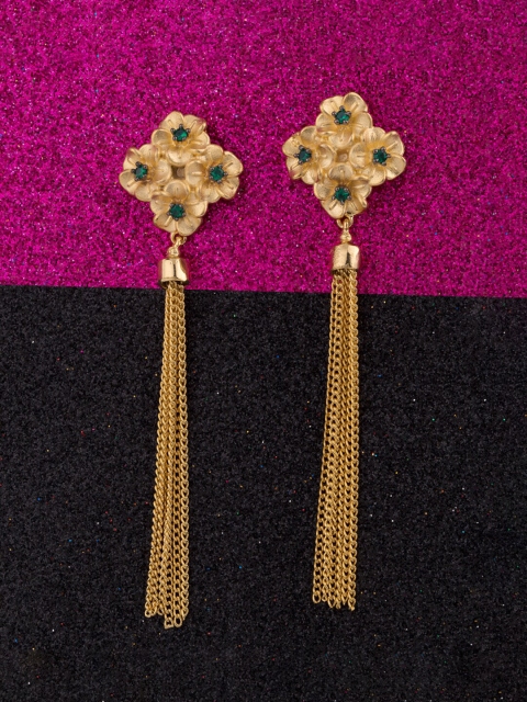 

Voylla Gold-Toned Contemporary Drop Earrings