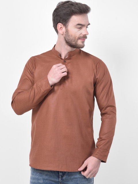 

SG LEMAN Men Brown Mandarin Collar Kurta