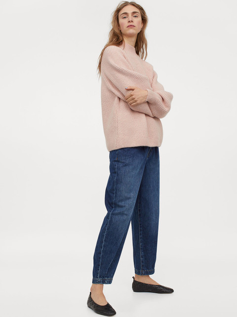 

H&M Women Pink Rib-knit Jumper