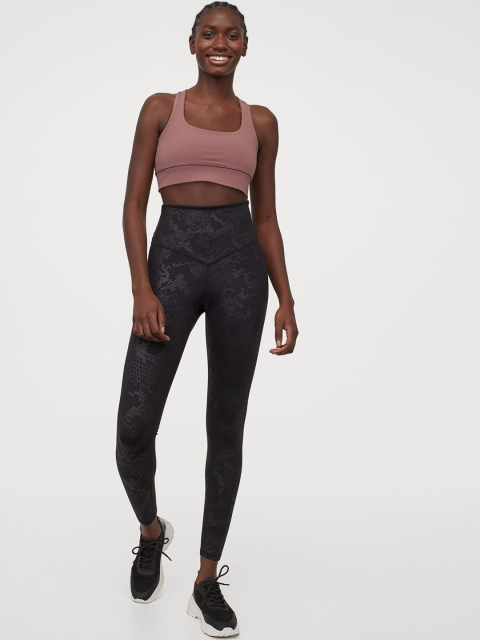 

H&M Women Black Printed Super High Waist Tights