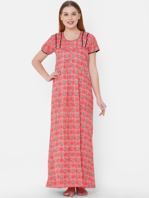 

Sweet Dreams Peach-Coloured Printed Nightdress