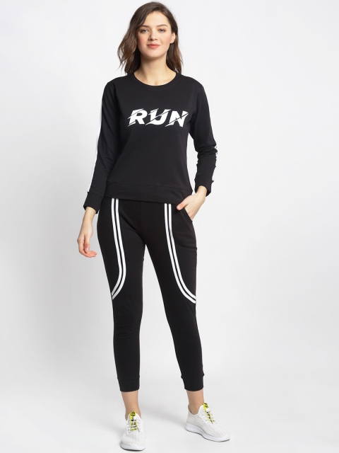 

Boston Club Women Black Solid Track Suit