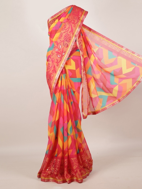 

Pothys Multicoloured Printed Poly Georgette Saree, Multi