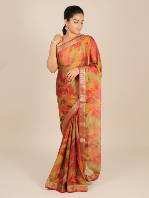 

Pothys Green Woven Design Poly Georgette Saree