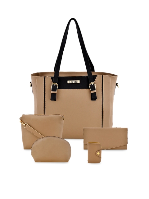 

LaFille Beige Solid Shoulder Bag