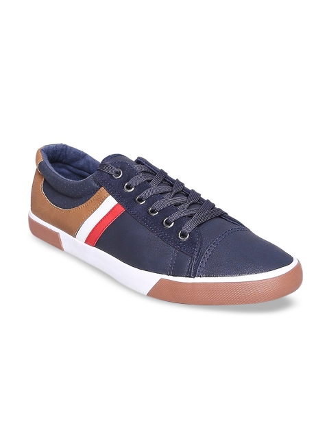 

BYFORD by Pantaloons Men Colourblocked Leather Sneakers, Navy blue