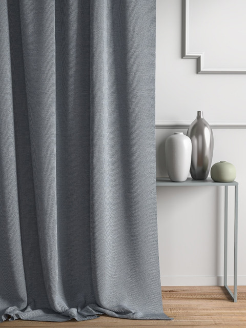 

DDecor Grey Solid Single Curtain