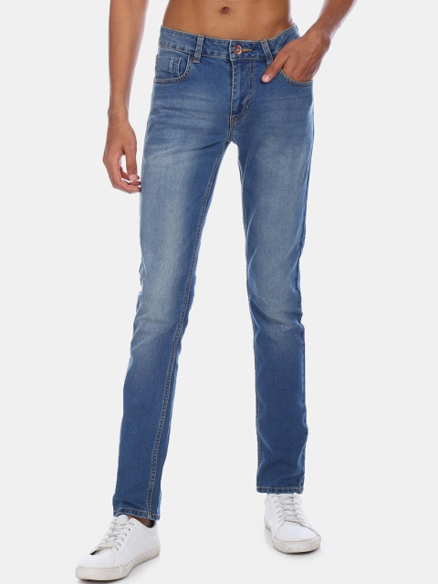 Flying Machine Men Blue Slim Fit Tapered Fit Mid Rise Jeans