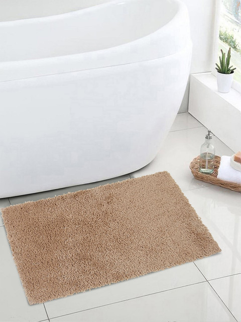 

SPACES Tan-Brown Luxury Cushlon 2200 GSM Small Bath Rug