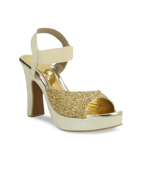 

Inc 5 Women Gold-Toned Embellished Block Heels