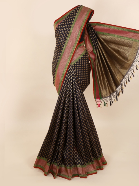 

Pothys Black Pure Silk Woven Design Banarasi Saree