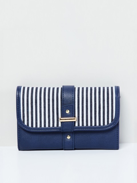 

max Women Blue & White Striped Envelope Wallet