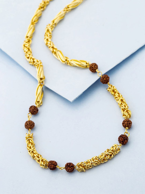 

Dare by Voylla Men Gold-Toned & Brown Metal Gold-Plated Handcrafted Chain