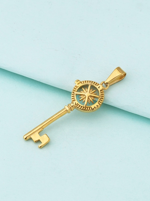 

Dare by Voylla Men Gold-Plated Royal Key Shaped Pendant