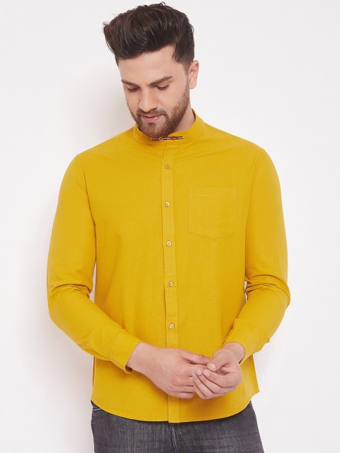

Canary London Men Mustard Slim Fit Solid Casual Shirt