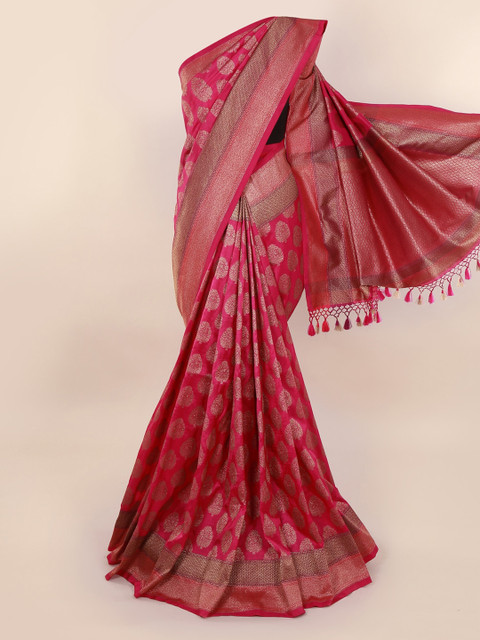 

Pothys Pink Pure Silk Woven Design Banarasi Saree