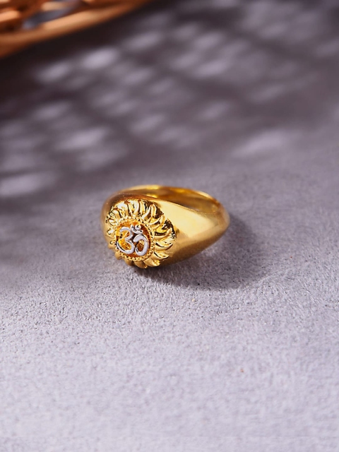 

Dare by Voylla Men Gold-Toned & Silver-Toned Peace Radiance Mahadev Finger Ring