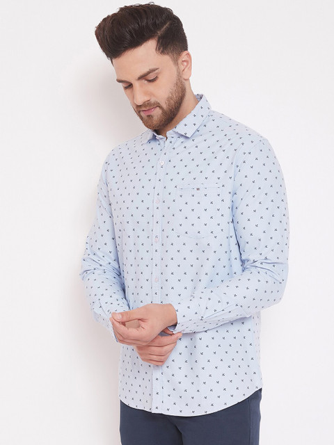 

Canary London Men Blue Slim Fit Printed Casual Shirt