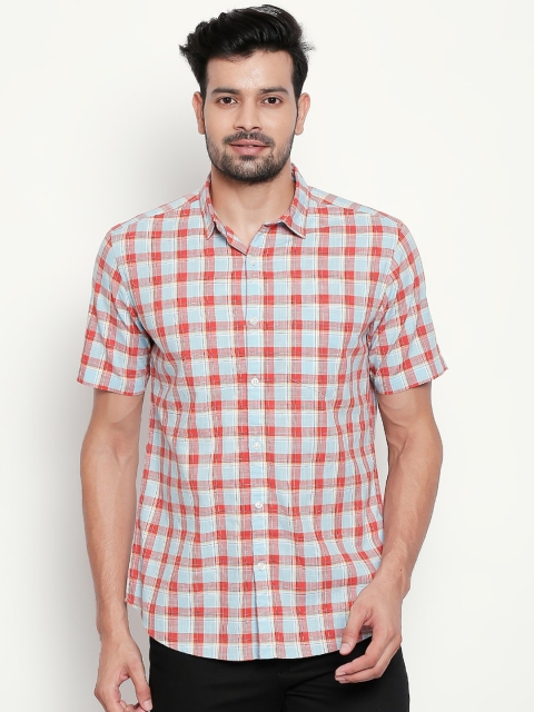 

BYFORD by Pantaloons Men Blue Regular Fit Checked Casual Shirt