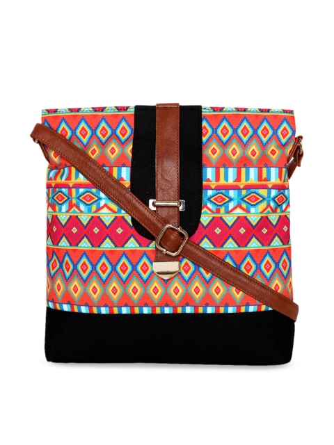 

All Things Sundar Red & Orange Printed Sling Bag